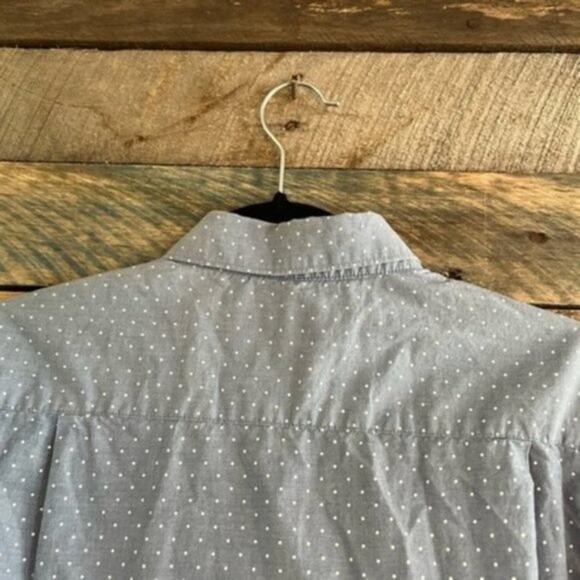 Denim & Flowers Ricky Singh Chambray Polka Dot Button Up Shirt Size Medium - Picture 9 of 11